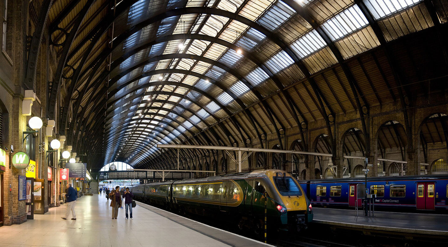 Trains at London King's Cross railway station