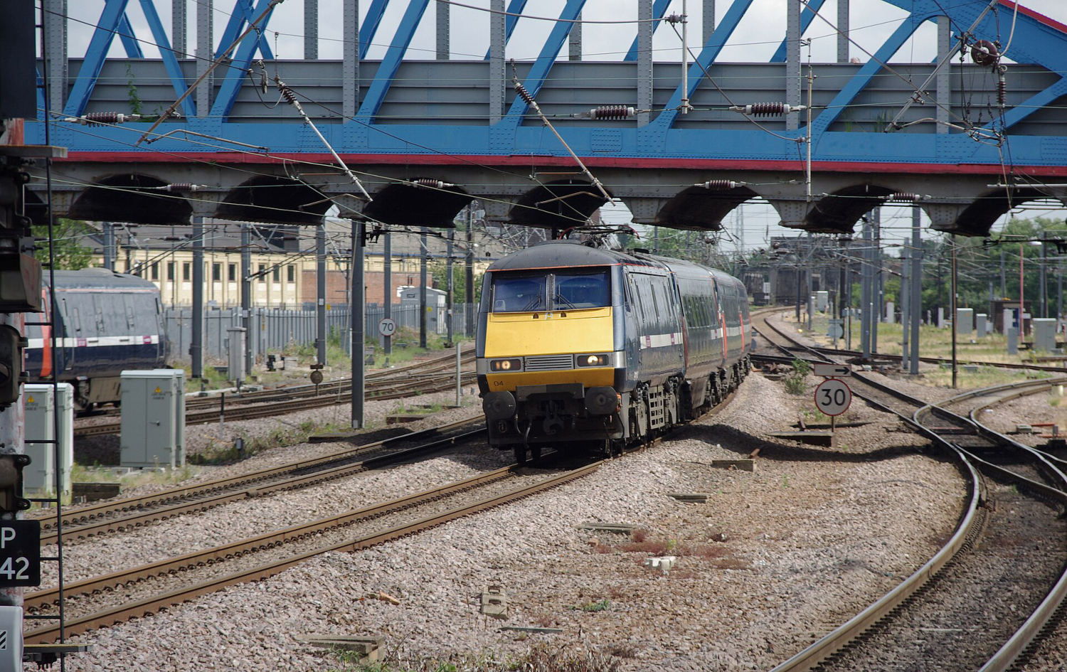 Trains at Peterborough railway station