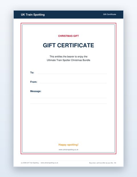 Sample interior page from Ultimate Train Spotter Christmas Bundle
