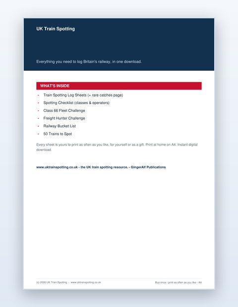 Sample interior page from Ultimate UK Train Spotting Bundle